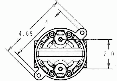 molded base dimension, one inch size